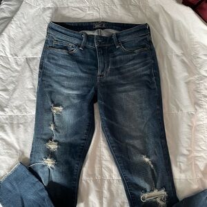 Abercrombie & Fitch Dark Blue Distressed Skinny Jeans